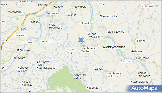 mapa Miechowice Wielkie, Miechowice Wielkie na mapie Targeo